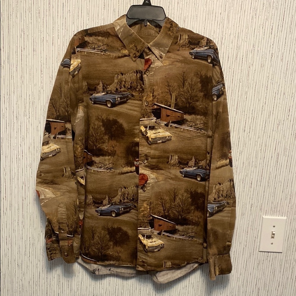 Clearwater Outfitters Men's XL Farm Muscle Classic Cars Button down & Pocket VTG